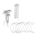 30 Pieces Wig Making Pins Needles Set, Wig T Pins J Pins C Curved Needles Hair