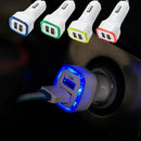 1x Universal Double USB Port Car Charger LED Adapter For Cell Phones Random New