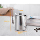 600ml Stainless Coffee Pitcher Milk Frothing Jug Kitchen Craft DIY with Lid