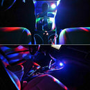 2Pcs USB LED Car Atmosphere Lamp Interior Ceiling Ambient White Light Projector
