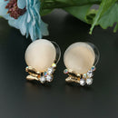 Diamond Temperamental Bowknot Earrings Brilliant Cat Eye Stone Earrings
