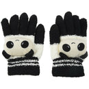 Women Winter Sweet Panda Design Touchscreen Gloves Black White