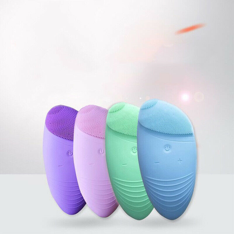 Facial Cleansing Brush Sonic Vibration Mini Face Cleaner Silicone Deep Pore H9E2