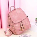 Pu Leather New Women'S Backpack Candy Color College Wind Popular Backpack B