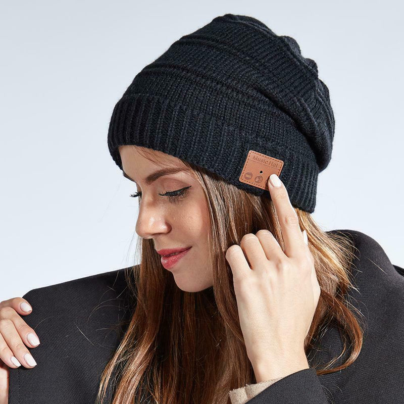 Bluetooth 5.0 Headset Knitting Cap Wireless Music Headphones Sports Hat Unisex