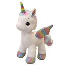 Cute Rainbow Unicorn Horse Plush Soft Toys for Kids Girl Birthday Gift White