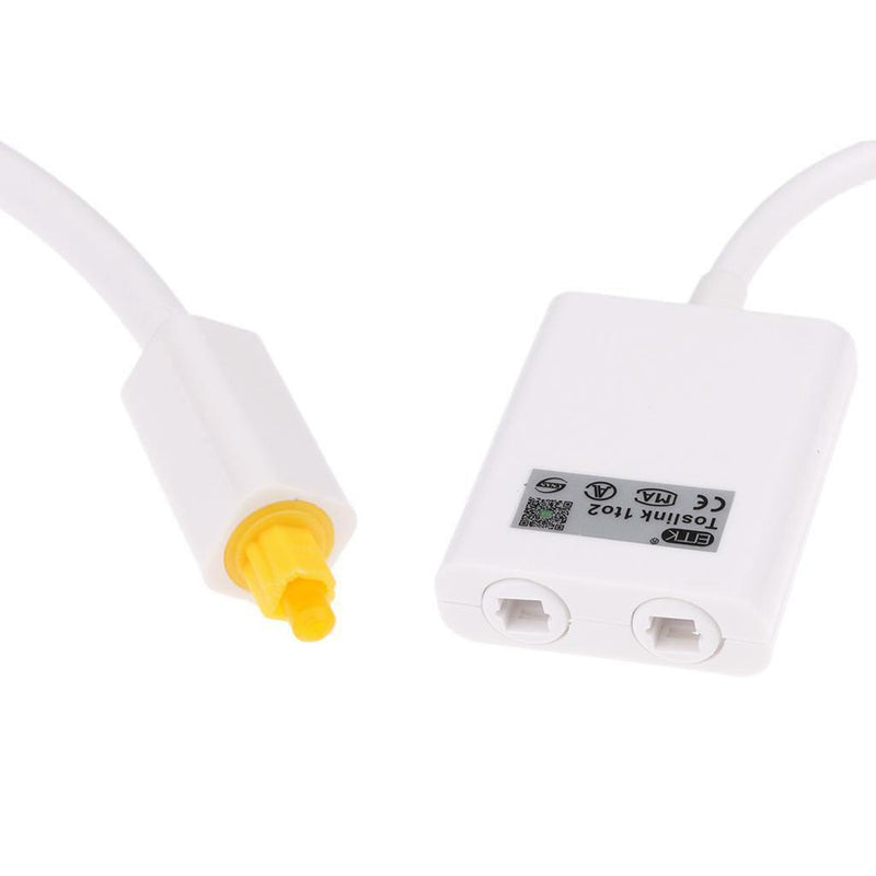 1 in 2 Out Digital Toslink Optical Fiber Audio Splitter Cable Adapter