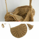 Straw Crossbody Bag Women Weave Shoulder Bag Round Summer Beach Purse and H U1F4