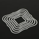 6Pcst Wavy Square Frames Cutting Dies Stencils For DIY Scrapbooking Pape