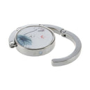 Ink Painting Style Lotus Folable Round Handbag Hook Table Hanger