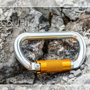 2 pieces 25KN Climbing Auto Locking Twist Gate Carabiner for Caving