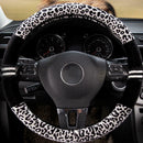 Leopard Print Plush Car SUV Steering Wheel Cover Decoration 15''/38cm Universal