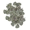 100 Piece Alloy Filigree Heart Pendant Jewelry Making Charms Findings for DIY