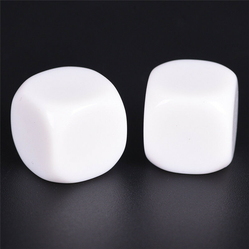 10pcs 16mm blank white can write dice counting cubes DIY rounded gaming dice FT