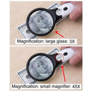 3LED Light 45X Handheld Magnifier Reading Magnifying Glass Lens Jewelry Lo Nw