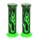 2pcs Green Flame Soft TPR Universal Motorcycle Bicycle Handlebar Hand Grips