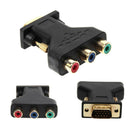 3 RCA RGB Female To HD 15-Pin VGA Style Component Video Jack Adapter (PVC)