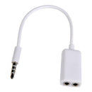 5pcs Headphone Audio Jack Adapter Adapter Cable, 1x Plug 2x Jack Stereo, For