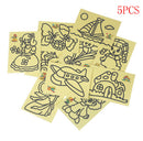 5pcs Kids DIY Color Sand Painting Art Creative Drawing Toys Sand Paper Crafts M&