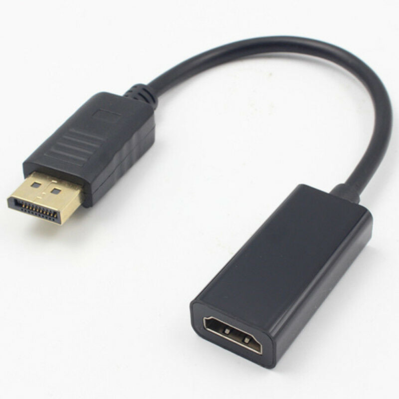 20cm 1080P Black Display Ports DP To HDMI Adapter Converter PC Computer New