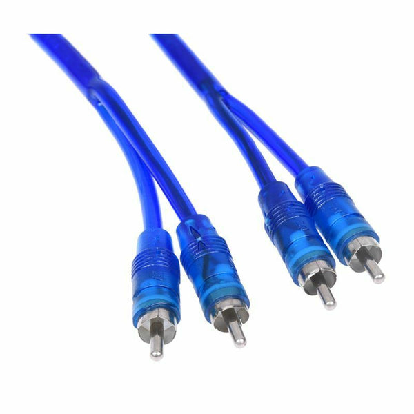 Car Audio RCA Female to 2 RCA Male Splitter Adapter Cable Wire Dark Blue 2  K8O7