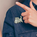 Lovely Cat Badge Cartoon Animal Lapel Enamel Brooch Jackets Jewelry Gift