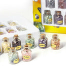 1 Box Of 9 Bottles Mini Natural Semiprecious Gem Stone Chip Crystal Healing A7U7