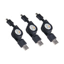 Lot 5 times Micro-USB retractable synchronous load cable black D5N1