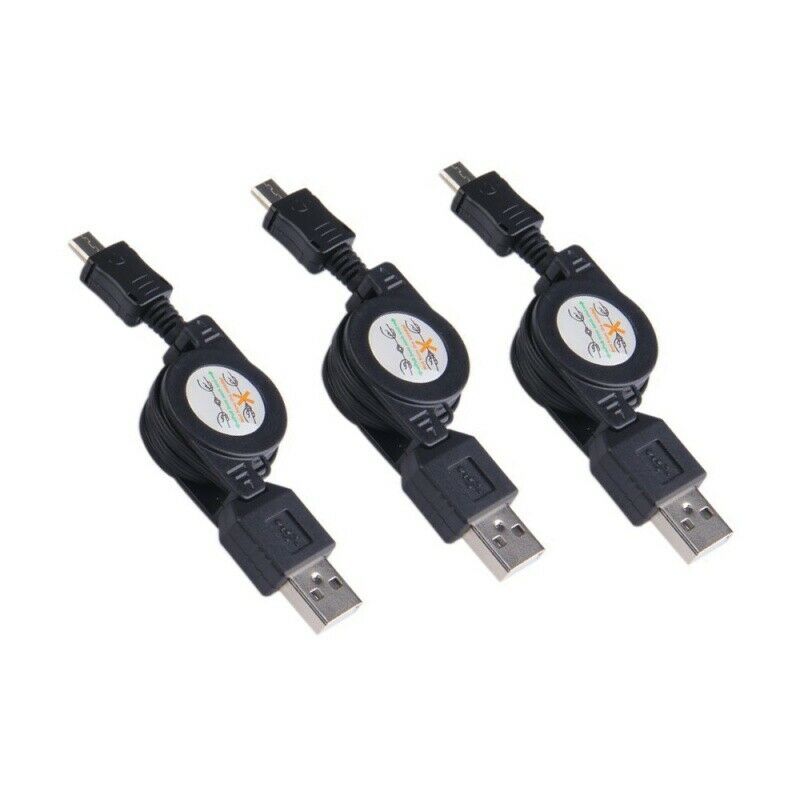 Lot 5 times Micro-USB retractable synchronous load cable black D5N1
