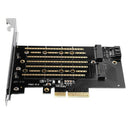 M.2 NVME to PCI-E 3.0 X4 Expansion Card Dual Channels Dual Ports Support PC V6J7