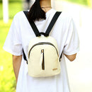 Women PU Leather Pattern Backpack Luxury School Bag Travel Backpack(Beige)