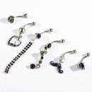 Belly Button Dangle Rings Crystal Jewelry Barbell Navel Ball Bar Body Piercing