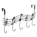 Creative Iron Musical Note Gate Hook Strong Wall Hanger Hook Free Nail (Bla
