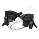 microNEW 3 x 7 Speed Mountain Bike Shifter Gear Lever Set with Shift Cables A