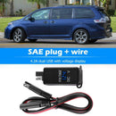 Waterproof Car Motorcycle SAE to Dual USB Charger Adapter with Voltmeter