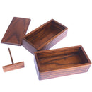 2 Layer Rectangle Wood Lunch Box Japanese Sushi Bento Lunch Box Portable FooH4E4