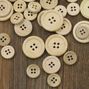 50x Mixed Wooden Buttons Natural Color Round 4-Holes Sewing DI L7L3 Scrapbo P9Z0