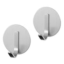Set of 2 Adhesive Hooks - Heavy Duty Wall Hangers - Stainless Steel Waterproof