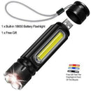 50000LM LED Flashlight Rechargeable Zoomable T6 COB Torch Side Magnet Work Light
