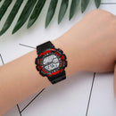 Waterproof Digital Watch Unisex TPU Strap Electronics Wristwatch (Red) A