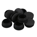 10 Pcs Plastic Blanking End Caps 38mm Round Tube Insert Plug Black X2N1
