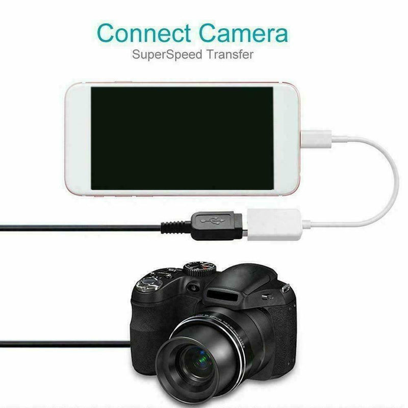 Lightning 8 Pin To USB Male to Female OTG Adapter Cable For iPad iPho A2K3