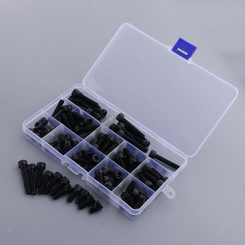 Alloy Steel Socket Cap Screws M6 Hex Head Bolt Nuts Assortment Kit with Box
