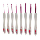 8 Plastic Flower Crochet Hook Aluminum Knitting Needle Weaving Craft 2.5-6mm