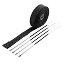 5m Thermal Exhaust Pipe Wrap Heat Resistant Cloth for Car Motorcycle (Black