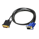 1.5m Plastic Dual Link DVI-I 24+5 Pin DVI to VGA 15 Pin Adapter Cable Converter