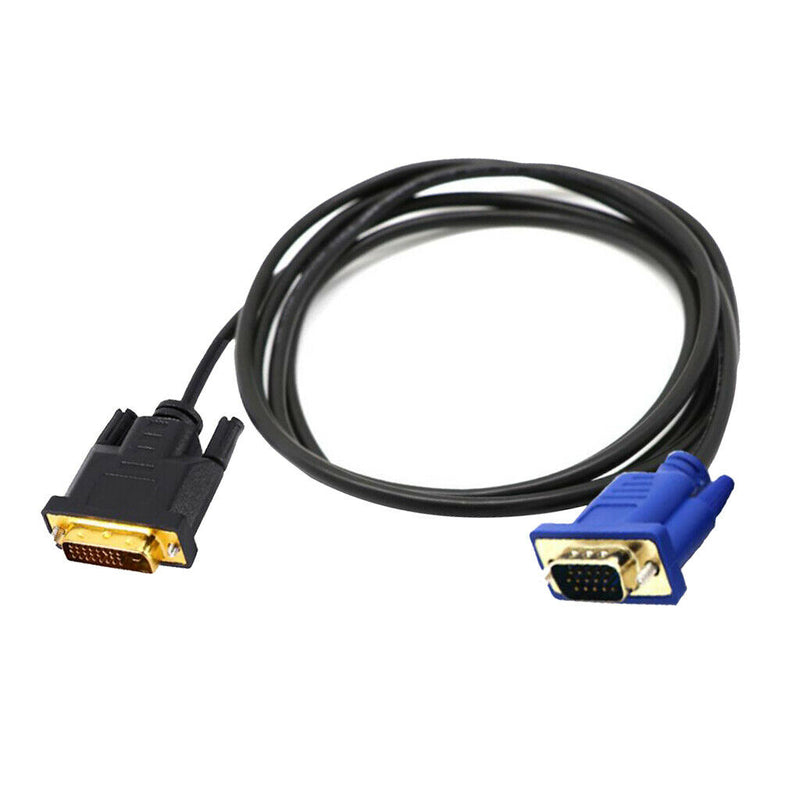 1.5m Plastic Dual Link DVI-I 24+5 Pin DVI to VGA 15 Pin Adapter Cable Converter
