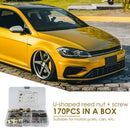 85pcs Assorted Car Door Trim Panel Fastener Clip U Nuts + 85pcs Screws