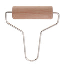 1 Pack Stainless Steel Handle Wooden Roller Clay Tool Non-Stick Baking Roller