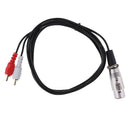 3Pin XLR Female to 2 RCA Male Plug Splitter Audio Adapter Cable Cord 1.5 Meter
